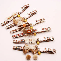 Safe Cat Collar with Bell, Bow Tie, Breakaway Safety Clasp Pet Accessories Lace Kitten Necklace for Cats Puppy Small Dogs