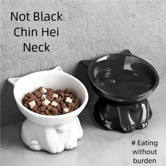Washable Plastic Cat Bowl Cute Diagonal Big Feet Design Protect Cervical Spine Pet Drinking Bowl for Cat Dog Pet Supplies