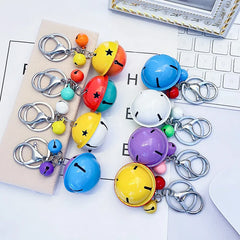 Colorful Cat Dog Collar Bells Metal Paint Key Rings Kit with 40mm Big Bell and Two 14mm Small Bell Pet Collar Charm