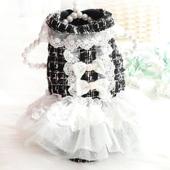 Luxury Cat Clothes Autumn Winter Skirt Lace Pet Princess Dress Clothes for Small Dog Poodle Maltese Kitten Costumes