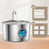 Stainless Steel Cat Water Fountain , 108oz Pet Fountain Dispenser Automatic for Inside Dog Cats Drinking Replaceable filters