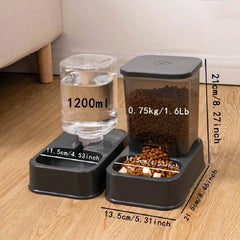 1/2 Pcs Pet Water Dispenser And 1 Pet Food Dispenser Set, Cat Water Dispensers, Pet Bowl Feeders