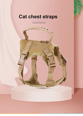 Cat Harness Leash Tactical Vest Small Dog Kitten Military Harness Escape Proof Full Body Breathable For Puppy Walking Training