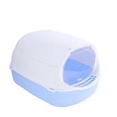 Kitty Semi-Enclosed Cat Litter Box - Splashproof Cat Toilet Tray Cleaning Basin Supplies Suitable for Kittens & Pet Cat Bedpan