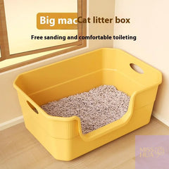 HUA Open-Top Cat Potty Cat Garbage Odor-Resistant Bin Large Capacity Large Size Semi Enclosed Anti-Spla Cat Toilet Pet Supplies