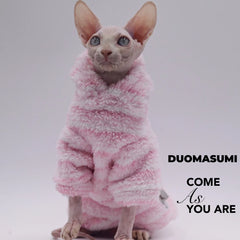 MinkFleece Pet cardigan Autumn winter thick jacket for cat Sphinx Clothing hairless cat clothes Devon warm dresses for cats