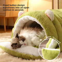Winter Removable Washable Enclosed Cat House Safe Warm Pet Sleeping Bag Tent Soft Bed Mat for Small Medium Dogs Cats Supplies