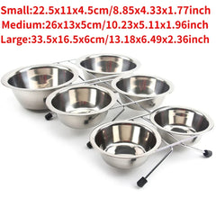 Pet Bowl Stainless Steel Pet Dogs Cat Double Bowls Durable Iron Stand Food Water Dishes Anti Slip Puppy Feeder Pet Supplies