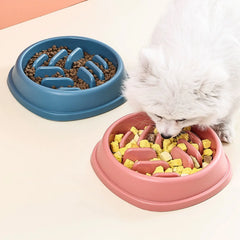1pc Pet Slow Food Bowl,Uper Large Capacity Feeder, Pet Cat Dog Slow Food Bowl,Round Thickened And Non-slip Slow Feeding Bowls
