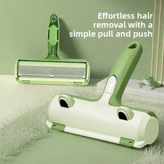 Pet Hair Remover Brush Self Cleaning Cat Dog Shedding Brush & Lint Roller for Furniture Couch Car Interior Reusable and Washable