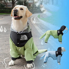 Outdoor Dog Raincoat 1PC Cat Windproof Water All-Inclusive Hooded Rain Poncho Poncho Large Small and Medium Dogs Pet Supplies