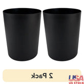 2 Pack 5 Gallon Black Plastic Wastebasket Indoor Trash Can Durable Easy Clean Ideal Office Home