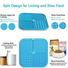 4in1 Dog Licking Mat Split Puzzle Designed Healthy Slowly Feeding Relief Anxiety Safe Material Washable Feeder Pad Pet Supplies