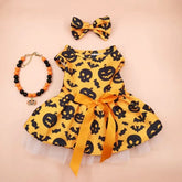 Halloween Pet Dog Dress For Small Medium Dogs Cosplay Costume Pet Dresses Fashion Bow Cat Princess Skirt Chiahuahua Dog Clothes