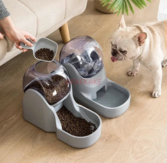 2pcs Automatic pet feeder, food and water dispenser suitable for small and medium-sized cats and dogs