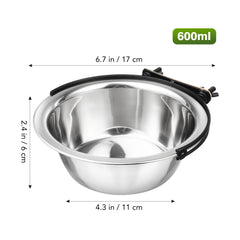 1pc Stainless Steel Dog Bowl Set 600Ml S M L Sizes Pet Food Water Bowl For Dogs Cats Hanging Kennel Cup Dishwasher
