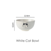 Korean Kawaii Bear Bowl Ceramic Kitten Rice Bowl Cartoon Cat Breakfast Oatmeal Milk Bowl Microwave Safe Household Cat Plate