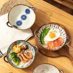 5 Inch Japanese Ceramic Rice Bowl Set 1-4 Pcs Heat-resistant Dessert Snack Bowl Microwave Safe Kitchen Noodle Bowl Tableware Set