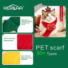 Christmas Pet Bandana - Adjustable Holiday Neckwear for Cats/Dogs, Festive Scarf with Bells for Xmas New Year (CE Certified)