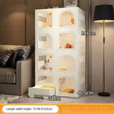 Indoor Outdoor Cat Villa Large Cat Transparent Free Cages Space Multifunctional Home Cat Cabinets with Toilet Extra Integrated