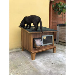 Solid Wood Pet Nest Indoor Outdoor Nest Household Cat Cage Cat House Stray Rain Protection Sun Protection Cat Villa