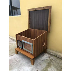 Solid Wood Pet Nest Indoor Outdoor Nest Household Cat Cage Cat House Stray Rain Protection Sun Protection Cat Villa