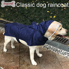 Doglemi Waterproof Nylon EVA Dog Raincoat with Hood for Large Dogs Summer Pet Clothing Durable and Lightweight Storage Friendly
