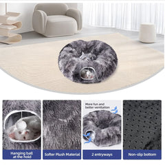 Kylinsure Plush Cat Tunnel Bed,Cat toy,Cat bed