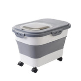 13/33LB Cat Dog Food Storage Container Collapsible Dry Cat Food Box With Lids Airtight Sealing Kitchen Grain Rice Storage Box