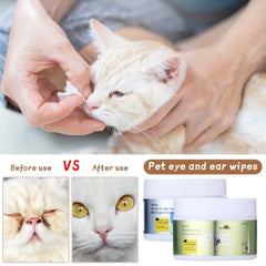 120 Pcs Pet Eye Wet Wipes Cat Dog Tear Stain Remover Gentle Cleaning Wipes Sterile Grooming Cleaning Paper Towels