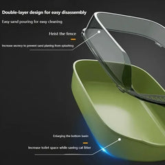 Cat Litter Box Semi-enclosed Cats Toilet Plastic Durable Pet Bedpans with Litter Scoop Anti-Splash Kitten Toilet Cat Supplies