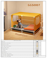 Dog Cage with Tray for Small Dogs Like Pomeranian, Teddy, Bichon, Pet Kennel for Autumn and Winter, Warm Dog Bed for Small Dogs with Separate Toilet