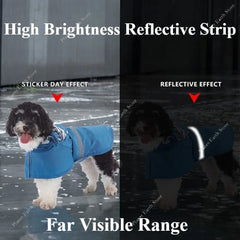 Fashion Pet Hooded Raincoat Dog Raincoat Cute Hooded Dog Clothes Reflective Dog Clothing Keep Your Dog Dry On Rainy