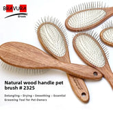 Pet Grooming Long-Pin Slicker Brush, Cushion Comb Detangling Tool for Cats and Dogs, Efficient Deshedding for Shiny Coat