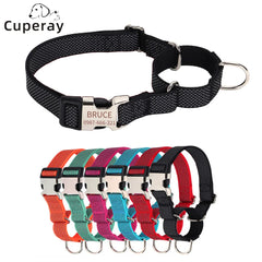 Personalized Martingale Dog Collar-Reflective dog Collars with Buckle,Custom Training Dog Collars Engraved with Name and Phone