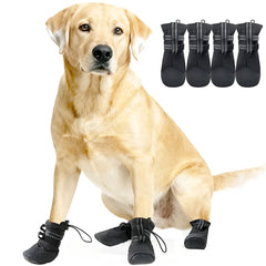 Pet Dog Anti Slip Shoes Waterproof Reflective Dog Boots Footwear Breathable Anti-Skid Pet Shoes for Medium Large dogs 4pcs/set