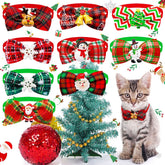 20/40PCS Christmas Bowties For Dogs Adjustable Dog Bowties Winter Dog Grooming Accessories Pet Dog Bow Ties Necktie Pet Supplies