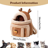 small Pet Carrier Bag Cat Dogs Plush Backpack Winter Warm Nest Kitten Puppy Hanging Chest Portable Carriers for Outdoor Travel