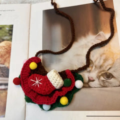 Korean Style Pet Christmas Reindeer Scarf Bib Bibs Bib Cat Dog Pet Drool Bib Drool Practical Fashion Pet Festival Decoration New