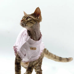 Sphynx cat clothes Soft Breathable Summer Spring Vest Pure Color T-Shirt For Devon High Elasticity Skin-friendly Pet Clothing