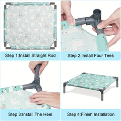 Removable Dog Elevated Bed Folding Pet Camping Bed Cat House Portable Washable Four Seasons Dog Kennel Puppy Beds