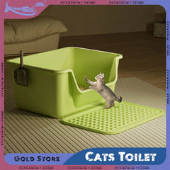 Cats Toilet Large Capacity Semi-closed Plastic Anti-Splash Cat Litter Box Bedpan Big Mac Oversized Cat Tray Bedpan Pet Supplies