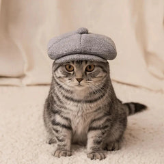 Pet Dress Up Accessories French Retro Dog Beret Hat Adjustable Pet Beret for Cats Male Dogs Gentleman's Hat Puppy Peaked Caps