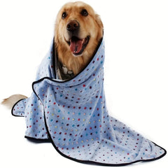 Coral Fleece Pet Blanket with Cute Dot Pattern - Soft Fluffy Warm Bed Mat, Universal for Cats & Small/Large Dogs
