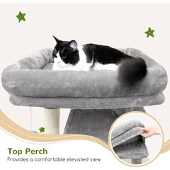 Heavy Duty 70 inch Sturdy Cat Tree for Indoor Cats with Extra Large Design Featuring Scratch Post Hanging Hammock and MultiLeve