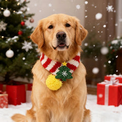 1PC Christmas Style Pet Scarf, Creative Warm Dog Scarf, Dog Decorative Scarf, Pet Scarf, Dog Cold Scarf, Christmas Decoration