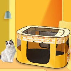 Visible Portable Pet Playpen Breathable Collapsible Folding Pet Cage Removable 300D Oxford Cloth Dog Enclosure Indoor