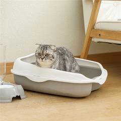 ABUL-Semi-Enclosed Litter Box Large Cat Poop Bowl Cleaning Supplies Spatter-Proof For Kitten Cat Toilets Pet Bupplies