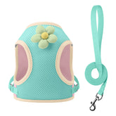 Dual-Color Splicing Summer Cat Harness Leash Set Adjustable Dog Harness for Small Dogs Cats Pet Harness Out Walking Dog Strap