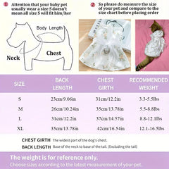 Pet Traction Skirt Lace Cat Dress Princess Dresses Outfit Puppy Clothes Pets Dog Clothing for Wedding Birthday Party Cat Apparel